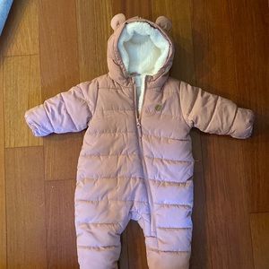 H&M Pink Padded Baby Bunting Snowsuit 9M NWOT
